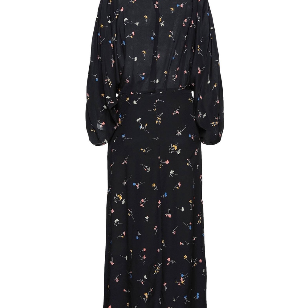 N°21 Elegant Black Floral Long Sleeve Dress